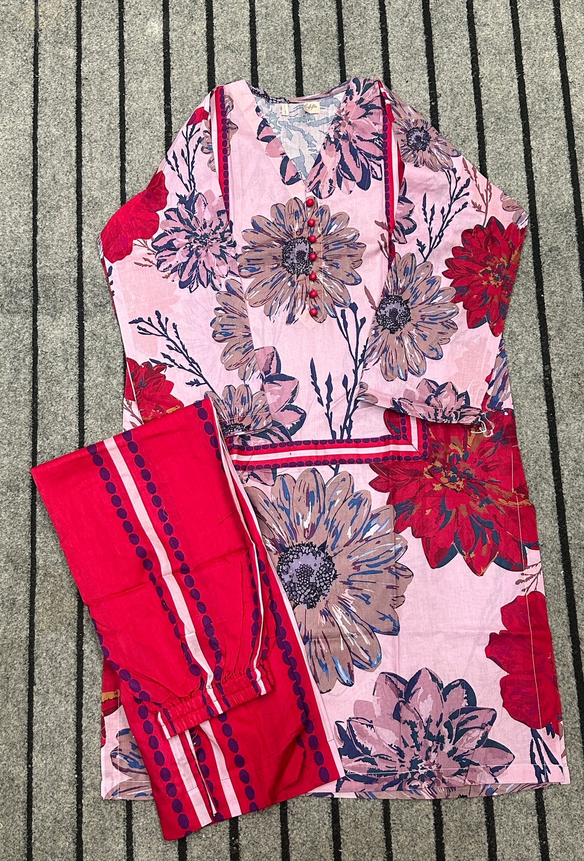 Lawn 2 Piece Coat Set (Stitched)